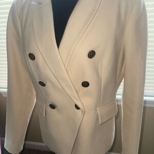 New Women’s Julis JL Leopold Cream Double Breasted Blazer Size XL